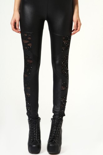 boo hoo thandie wet look side supdersoft